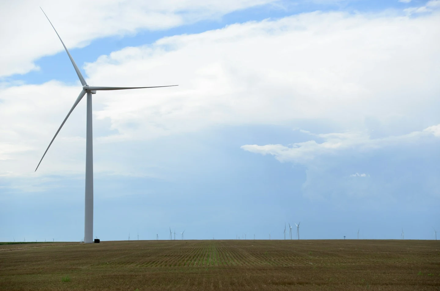 Wind turbines in an open landscape